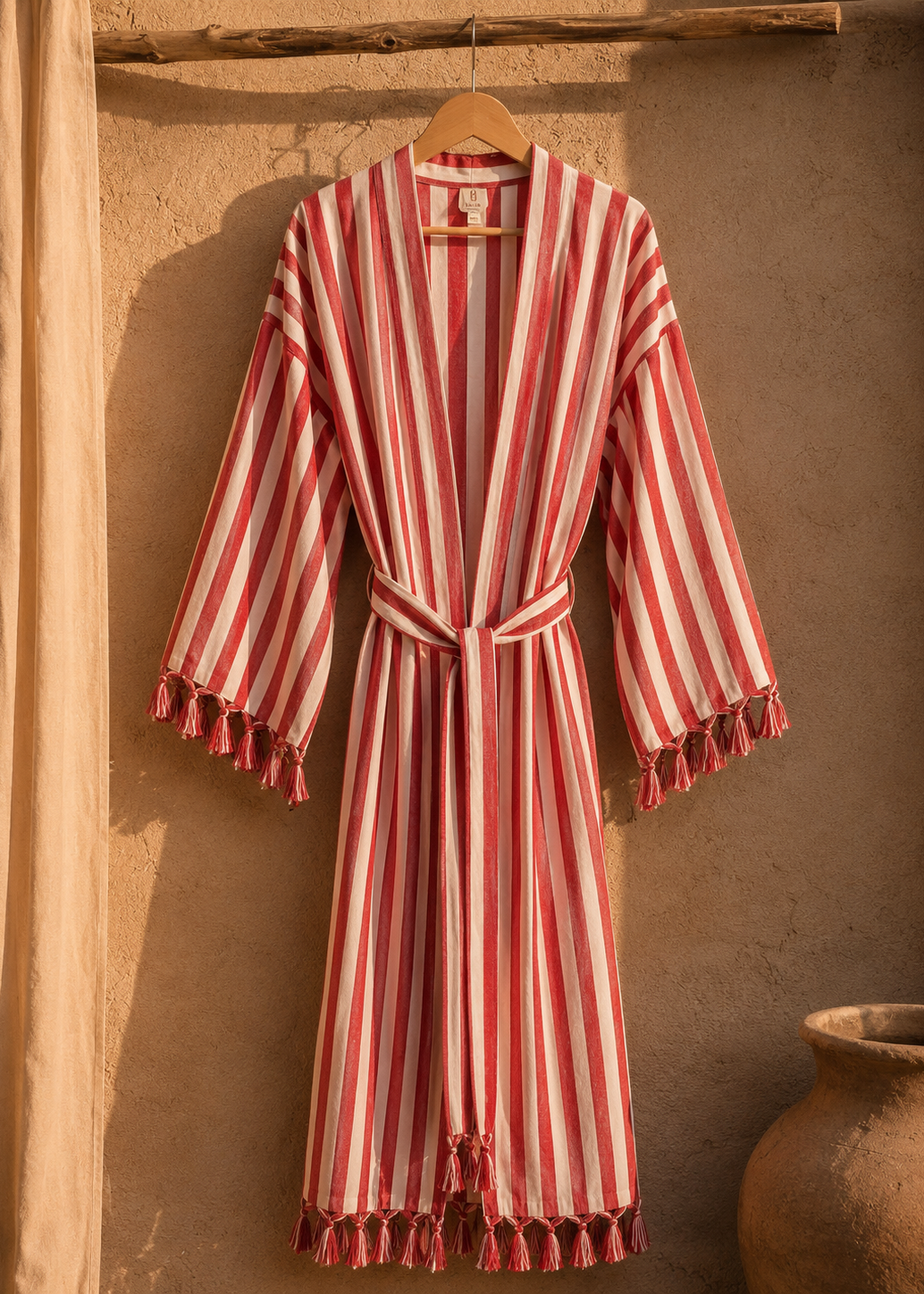 Premium Bademantel Damen | Pestemal Kimono Morgenmantel | Handmade | 100% Bio-Baumwolle