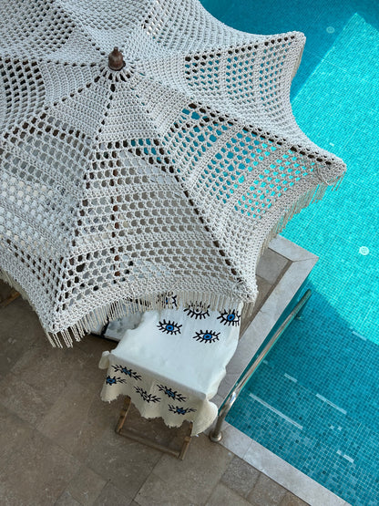 Musselin Sauna- & Strandtuch | 100% Bio-Baumwolle | Eye-Motiv